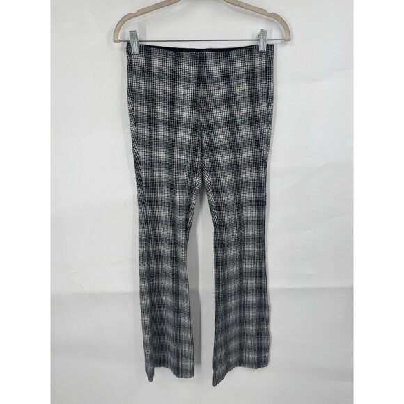 Maeve Anthropologie Plaid Flare Pull On Pants Women XS Grey Retro Y2K Western - Picture 2 of 9